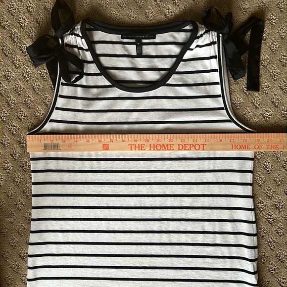 NEW White House Black Market Black & White Stripe Tank Bows - Picture 4 of 6